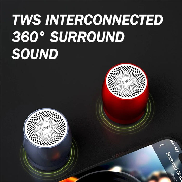 EWA A1 Portable TWS Bluetooth-compatible Wireless Speaker Outdoor Waterproof TF Stereo Music Subwoofer (CE Certificated) - Blue - 3