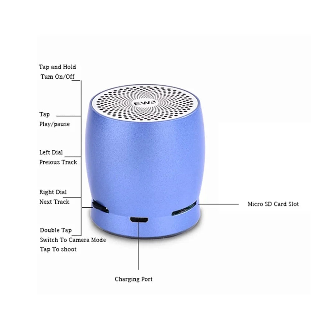 EWA A1 Portable TWS Bluetooth-compatible Wireless Speaker Outdoor Waterproof TF Stereo Music Subwoofer (CE Certificated) - Blue - 6