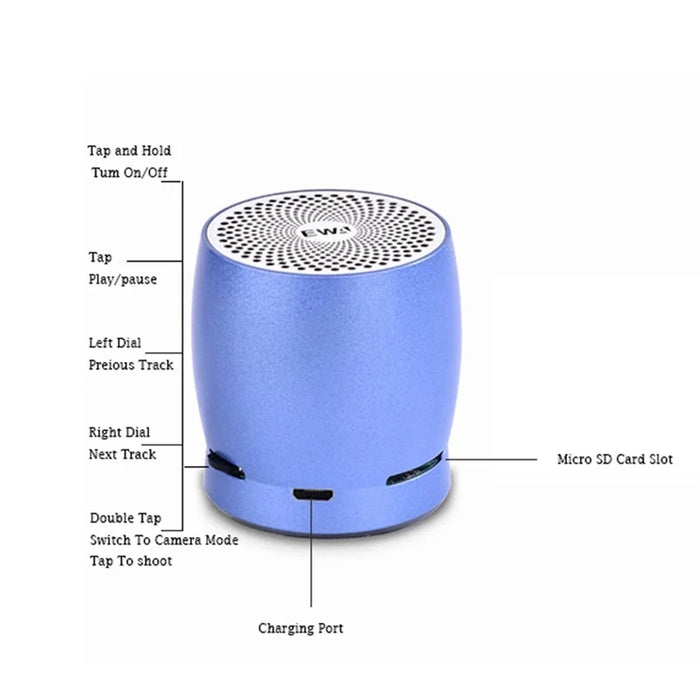 EWA A1 Portable TWS Bluetooth-compatible Wireless Speaker Outdoor Waterproof TF Stereo Music Subwoofer (CE Certificated) - Blue - 6