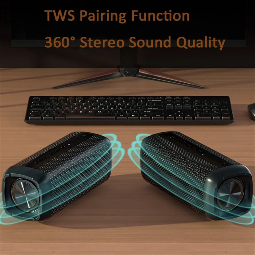 V10 80W 360 Degree Stereo Sound Bluetooth-compatible Speaker IP67 Waterproof Wireless Sound Box Subwoofer Loudspeaker - 4
