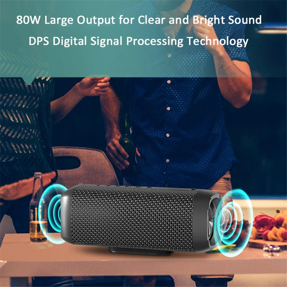V10 80W 360 Degree Stereo Sound Bluetooth-compatible Speaker IP67 Waterproof Wireless Sound Box Subwoofer Loudspeaker - 5