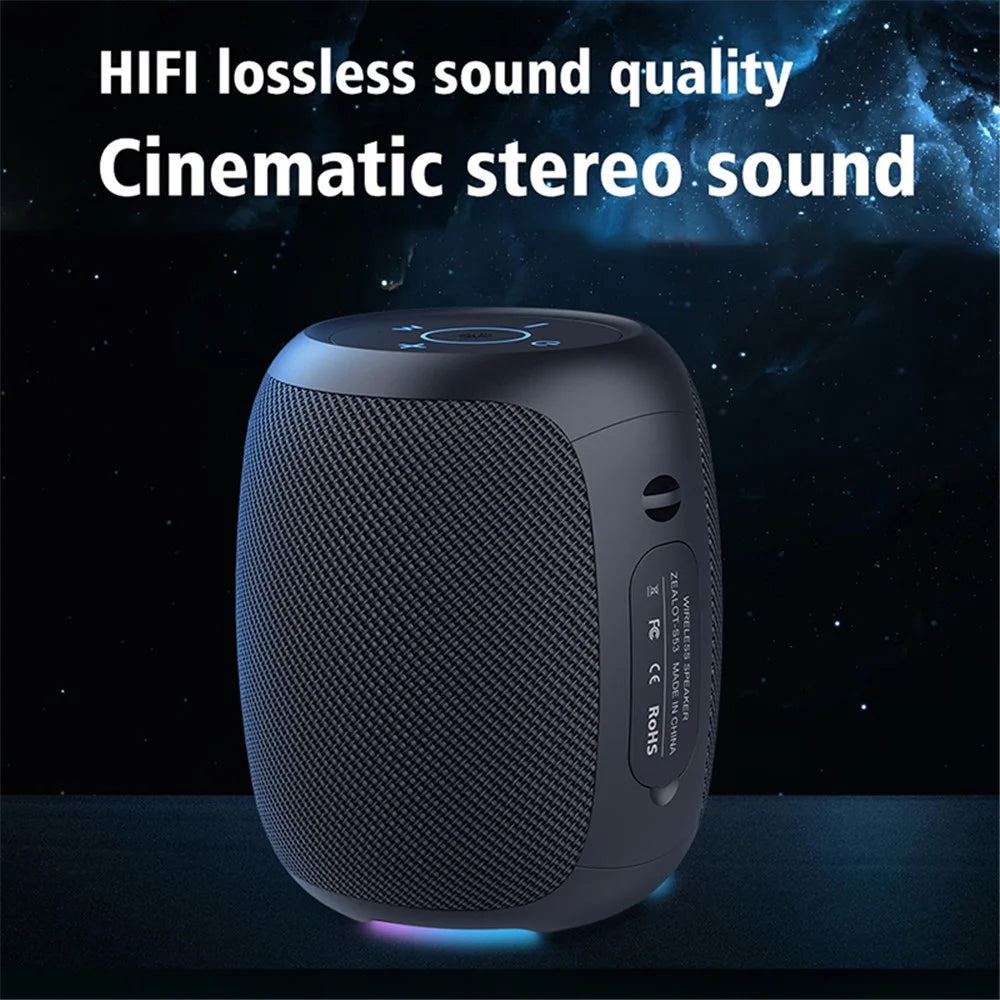 ZEALOT S53 20W Portable TWS Wireless Speaker Outdoor Waterproof Bluetooth-compatible Stereo Music Subwoofer - Black - 3