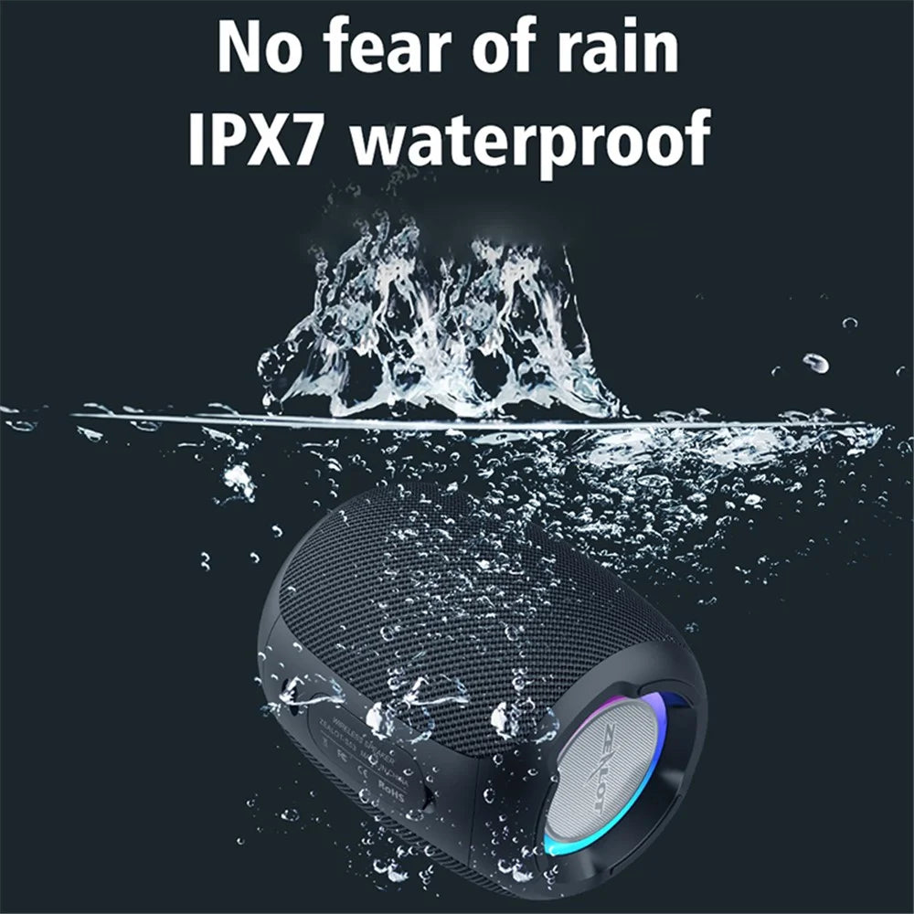 ZEALOT S53 20W Portable TWS Wireless Speaker Outdoor Waterproof Bluetooth-compatible Stereo Music Subwoofer - Black - 6