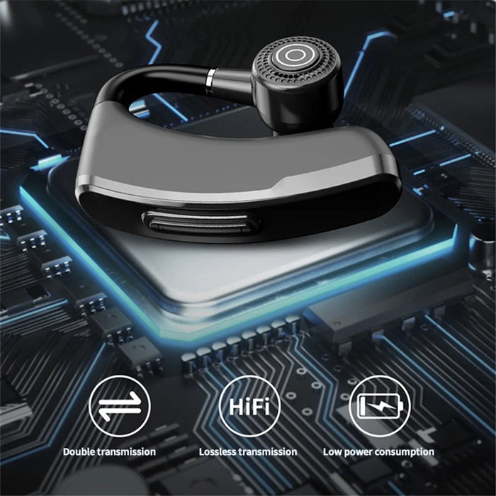 V10P Business Single Ear Wireless Bluetooth-compatible Earhook Headset Voice Prompt Hands-free Call Music Earphone - Black - 5