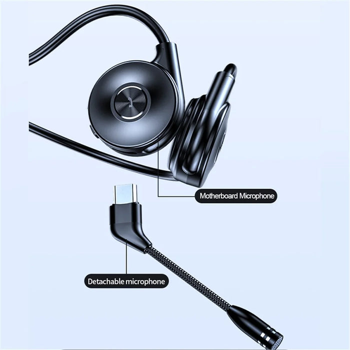 M-1 Bone Conduction Touch Wireless Bluetooth-compatible Earphone Driving Running Sport Dual Microphone Stereo Headset - Black - 3