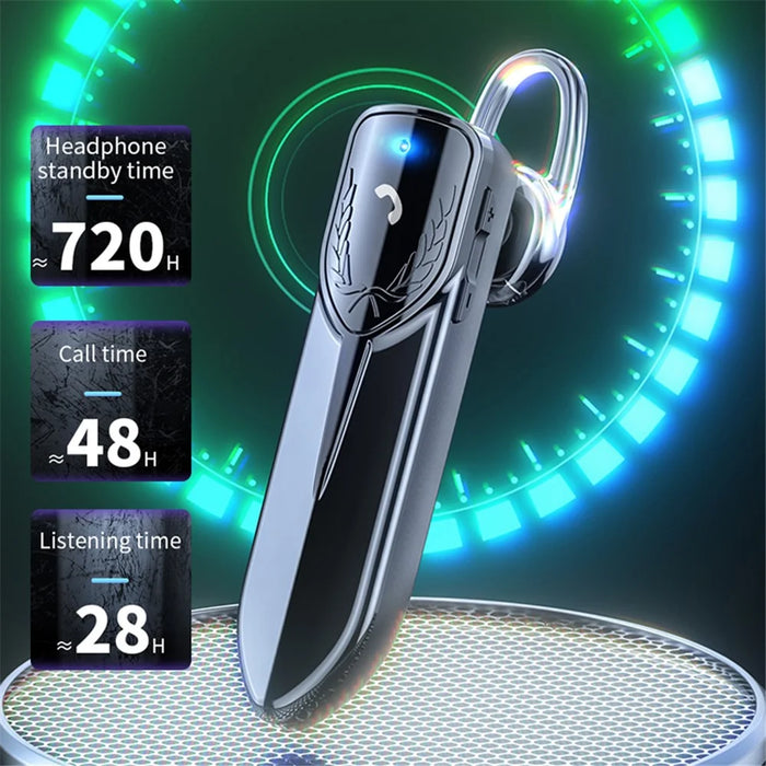 M81 Business Single Ear Wireless Bluetooth-compatible 5.2 Headset Hands-free Call Music Stereo Earphone - Black - 3