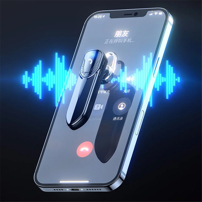 M81 Business Single Ear Wireless Bluetooth-compatible 5.2 Headset Hands-free Call Music Stereo Earphone - Black - 4