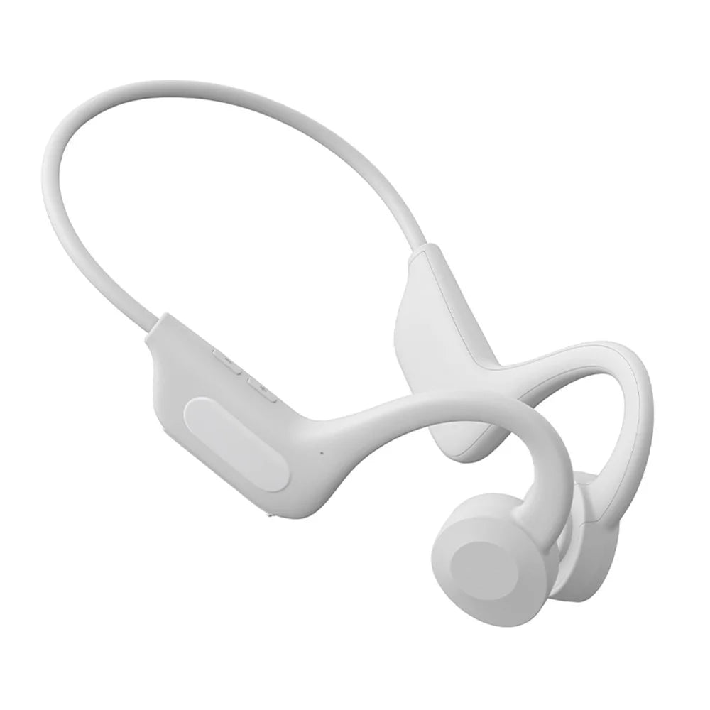 H801 Bone Conduction Headphone Bluetooth-compatible Neckband Calling Music Earphone Wireless Sports Stereo Headset Support TF Card - White - 3