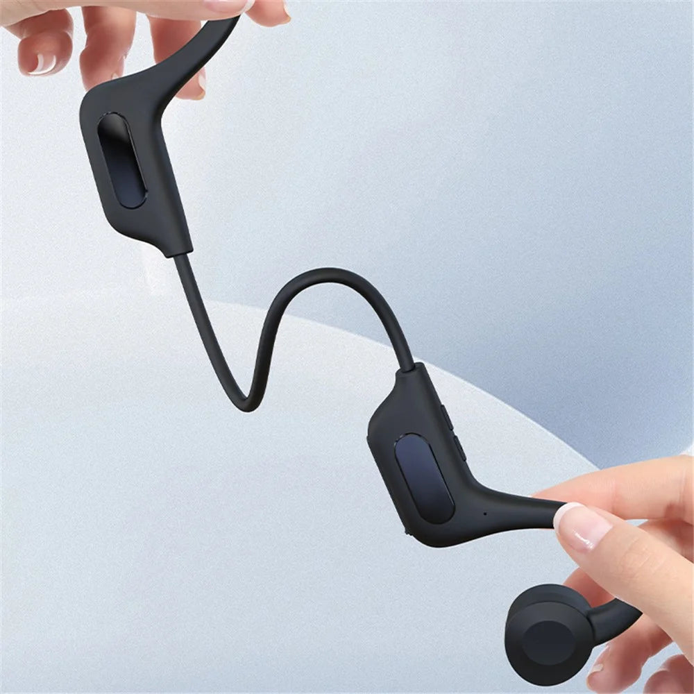 H801 Bone Conduction Headphone Bluetooth-compatible Neckband Calling Music Earphone Wireless Sports Stereo Headset Support TF Card - White - 7