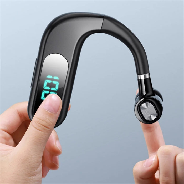 V13 Business Single Ear Earhook Wireless Bluetooth-compatible 5.2 Headset Hands-free Earphone with Smart Digital Display - Black - 4