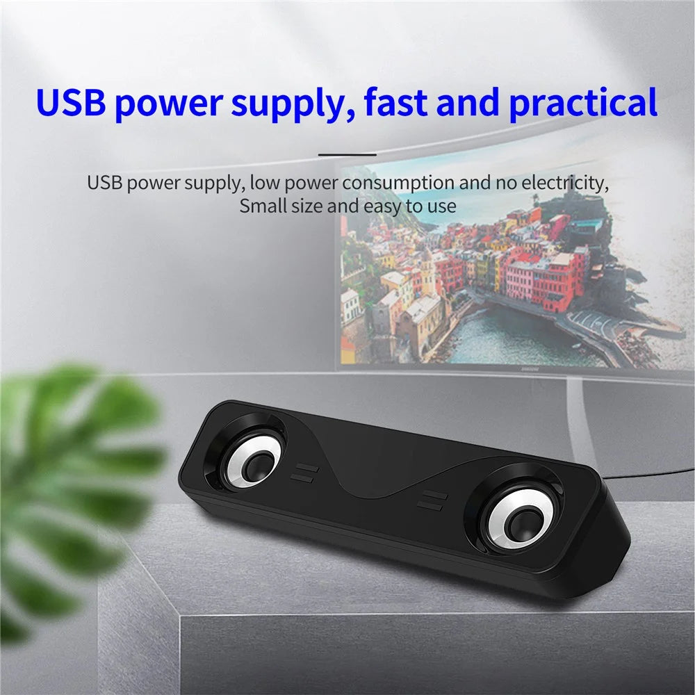 Y1 USB Wired Desktop Computer Speaker Stereo Bass Powerful Music Subwoofer - 5