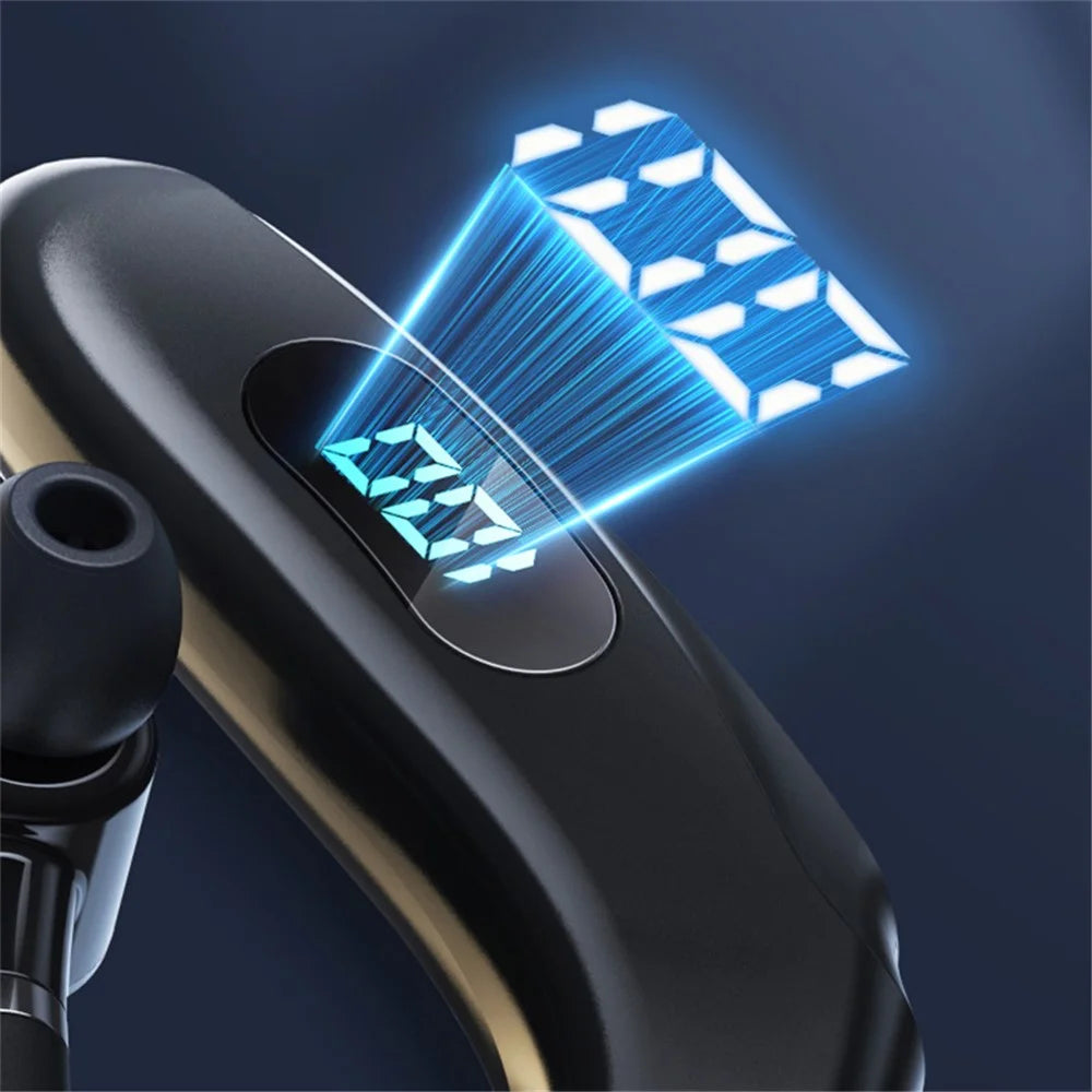 Q20 Wireless Bluetooth-compatible Headphones with LED Digital Display Single Ear Hook Earphones - White - 5