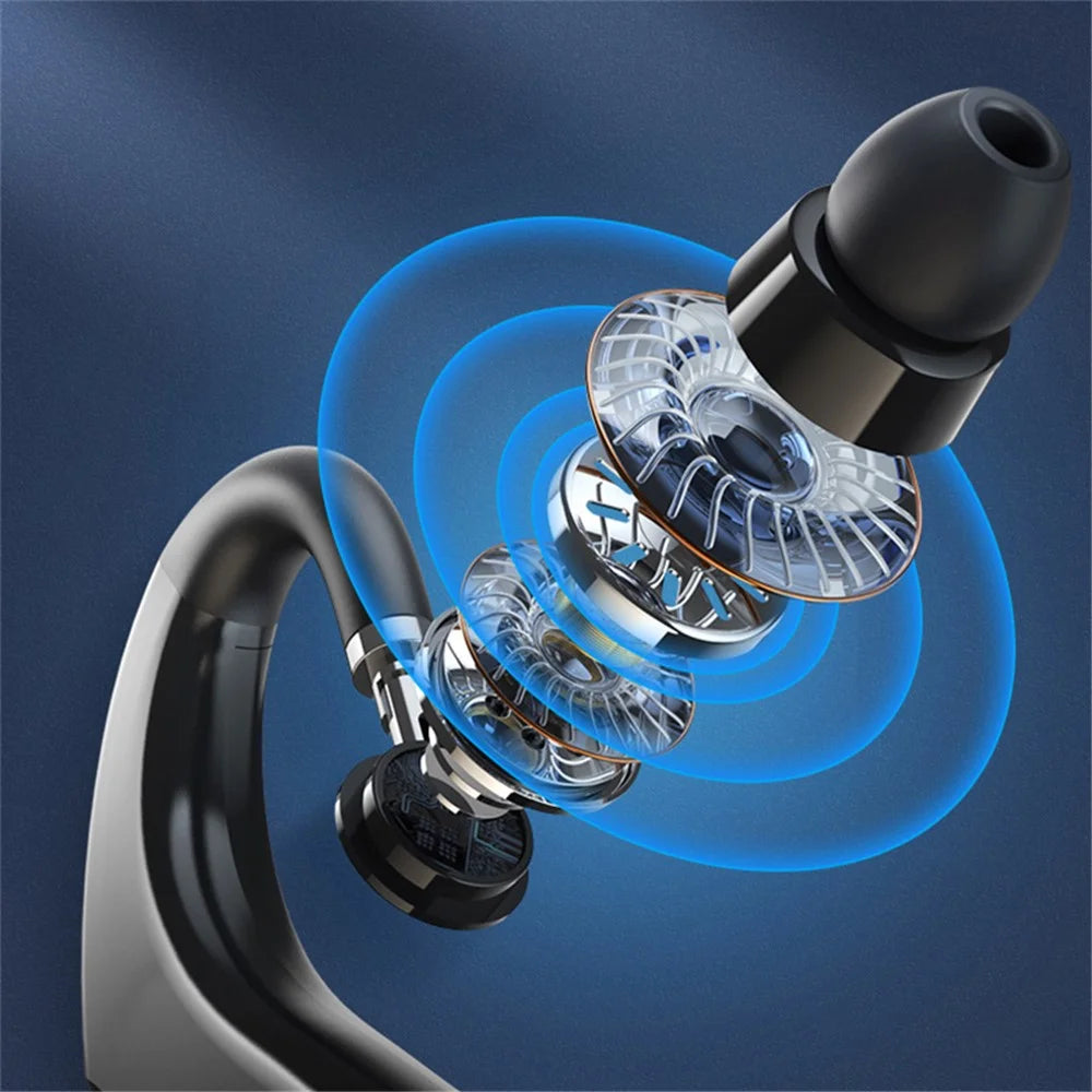 Q20 Wireless Bluetooth-compatible Headphones with LED Digital Display Single Ear Hook Earphones - White - 6