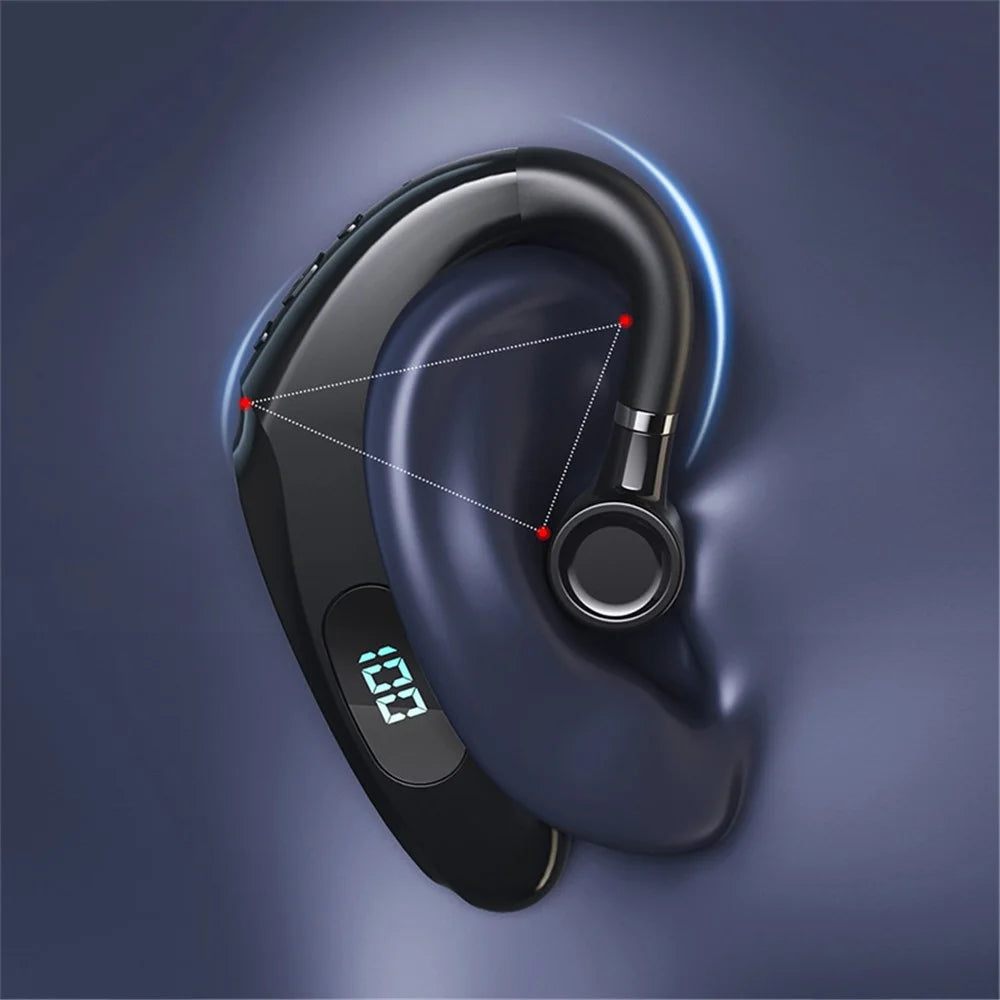 Q20 Wireless Bluetooth-compatible Headphones with LED Digital Display Single Ear Hook Earphones - White - 7