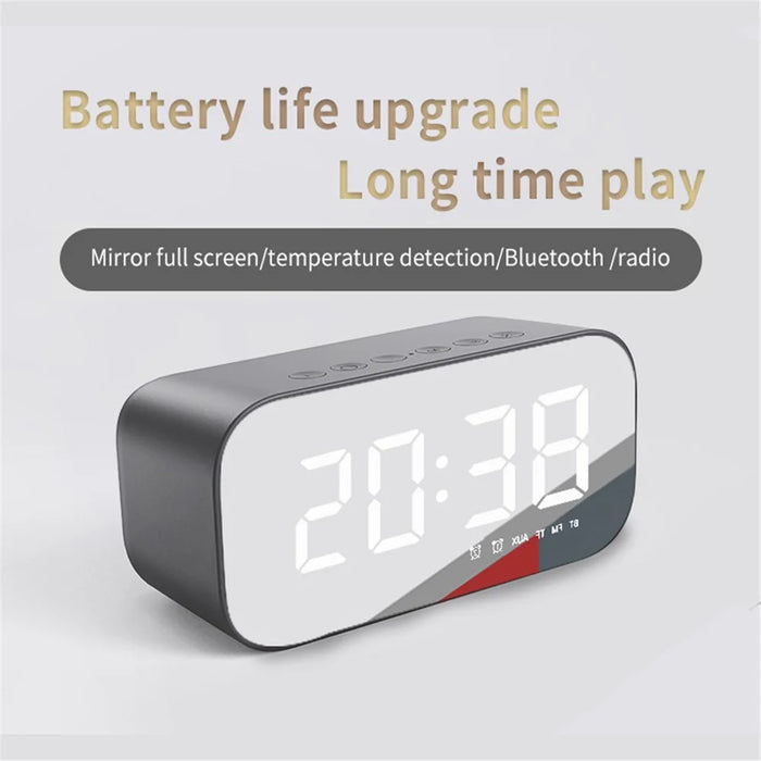 BT518 Portable Wireless Bluetooth-compatible Speaker Subwoofer Music Speaker with LED Digital Alarm Clock for Laptops Mobile Phones (CE) - 2