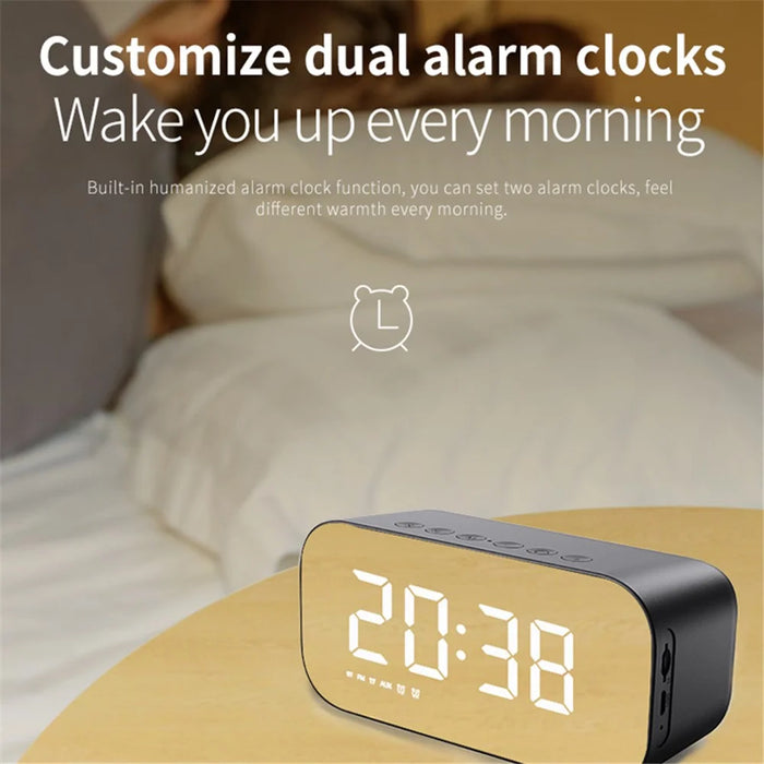 BT518 Portable Wireless Bluetooth-compatible Speaker Subwoofer Music Speaker with LED Digital Alarm Clock for Laptops Mobile Phones (CE) - 5
