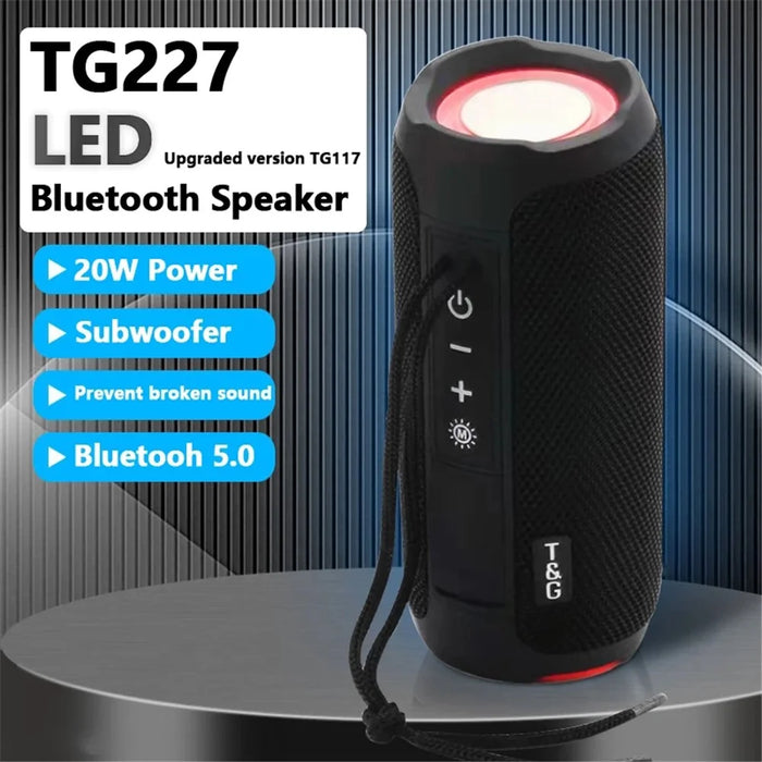 TG227 Outdoor Portable Wireless Bluetooth Speaker IPX5 Waterproof Subwoofer Stereo Sound Amplifier USB Speaker Support FM TF (CE) - Camouflage - 2
