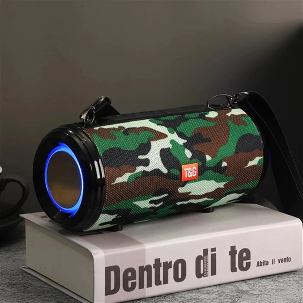 T&G TG537 RGB Light Bluetooth-compatible Speaker High Power Waterproof Portable Computer Subwoofer Speaker Support FM TF Card - Green - 4