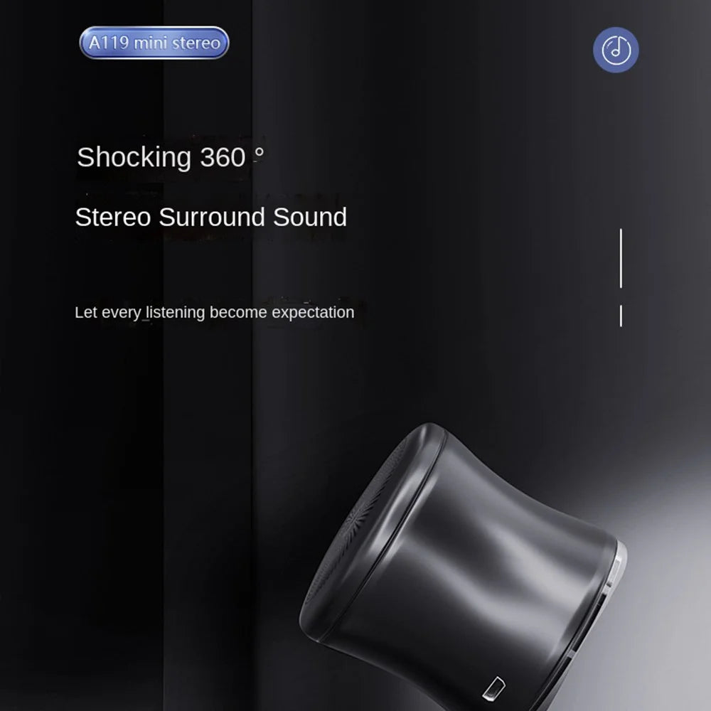 EWA A119 Portable Wireless Bluetooth-compatible Speaker IPX7 Waterproof Ultra Small Speaker Metal Case Sound Amp for Laptops Mobile Phones - Black - 3