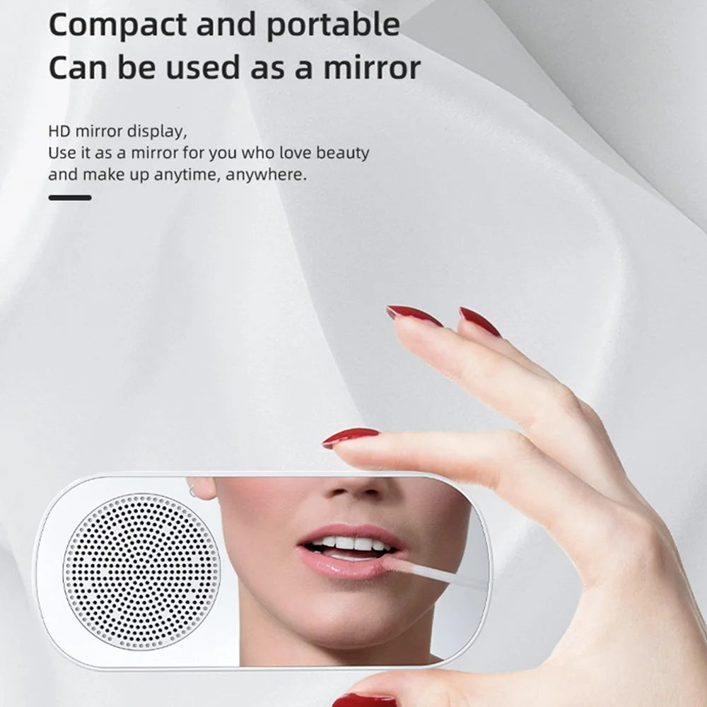 Z7 Portable Wireless Speaker Digital Bluetooth-compatible 5.0 Sound Amplifier Multifunction Mirror Alarm Clock with FM Radio Music - Pink - 5