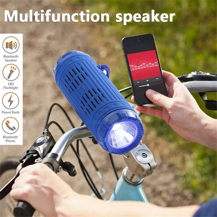 T&G TG312 Portable Bluetooth-compatible Speaker Wireless Bike FM Radio Outdoor Waterproof Soundbar Loudspeaker with Flashlight - Blue - 3