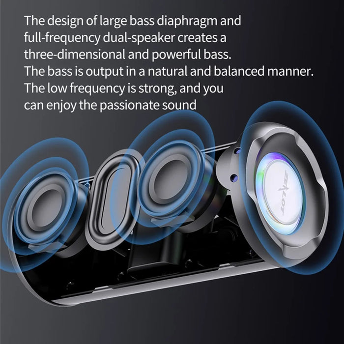 ZEALOT S46 Wireless Bluetooth-compatible Speaker Outdoor IPX5 Waterproof Subwoofer Support AUX/TF Card/U Disk - 4