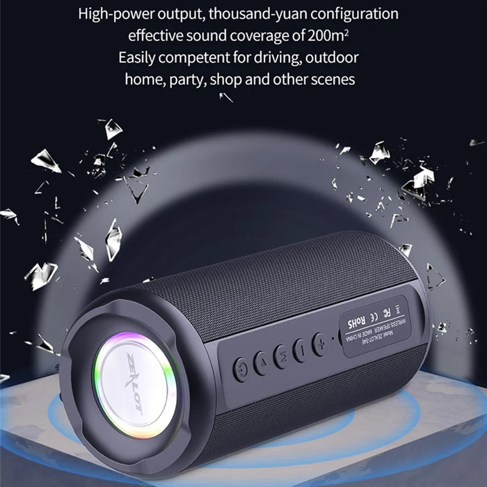 ZEALOT S46 Wireless Bluetooth-compatible Speaker Outdoor IPX5 Waterproof Subwoofer Support AUX/TF Card/U Disk - 5
