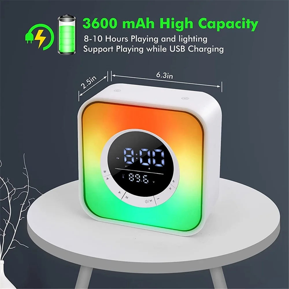 P10 Multifunction Bluetooth-compatible Speaker Color Changing LED Touch Mood Light Digital Alarm Clock Thermometer (CE Certified) - 2