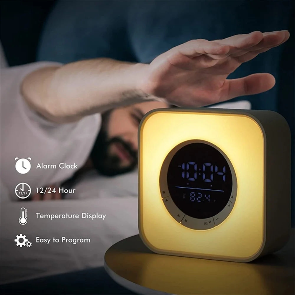 P10 Multifunction Bluetooth-compatible Speaker Color Changing LED Touch Mood Light Digital Alarm Clock Thermometer (CE Certified) - 3