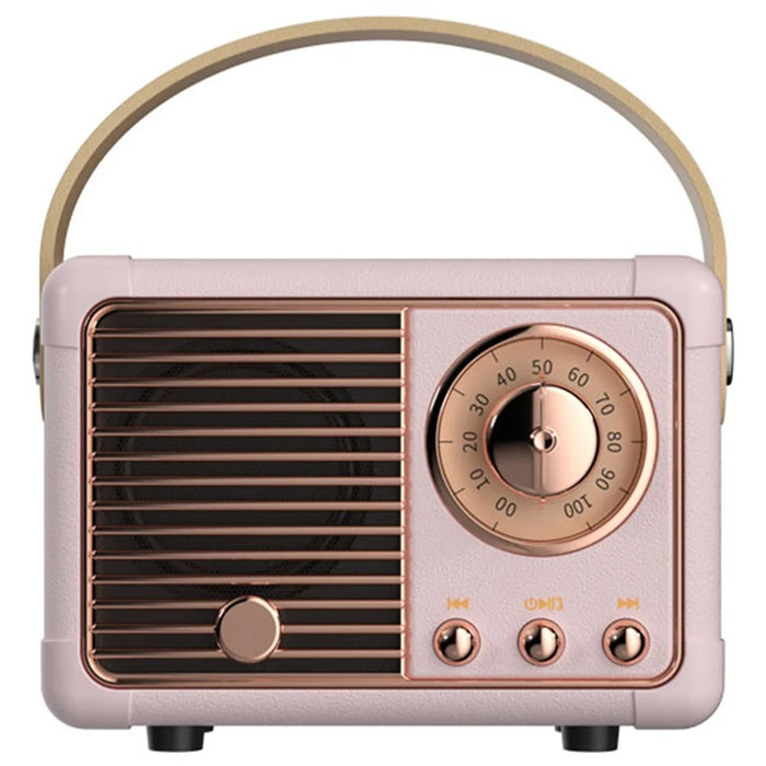 HM11 2nd Gen Retro Bluetooth-compatible Speaker Portable Wireless Speaker Support U-disk TF Card AUX - Pink - 1