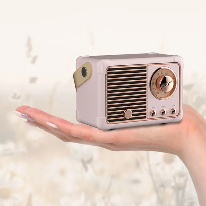 HM11 2nd Gen Retro Bluetooth-compatible Speaker Portable Wireless Speaker Support U-disk TF Card AUX - Pink - 5