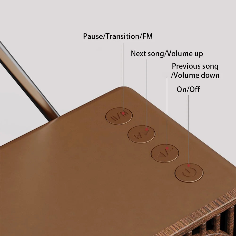 B9 Retro Bluetooth-compatible Speaker TF Card FM Radio Better Stereo Bass Sound Portable Wireless Speaker for Home Office Travel - 3