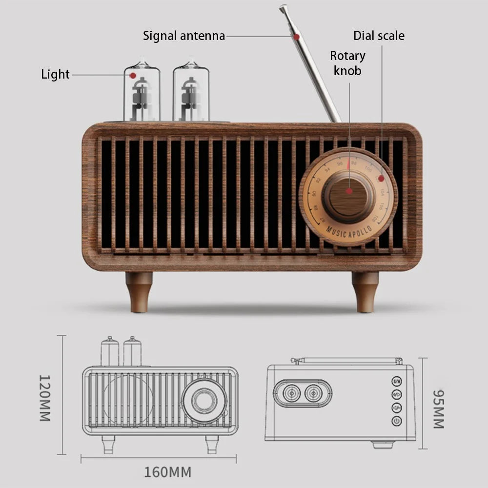 B9 Retro Bluetooth-compatible Speaker TF Card FM Radio Better Stereo Bass Sound Portable Wireless Speaker for Home Office Travel - 5