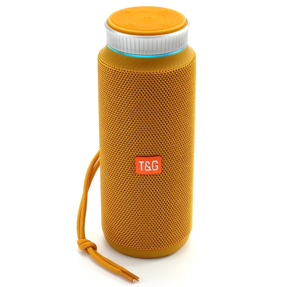 T&G TG326 Outdoor Bluetooth-compatible Speaker Portable Wireless Radio Speaker Sound Amp with Rotary Button Volume Control Support TF/U Disk (CE) - Yellow - 1