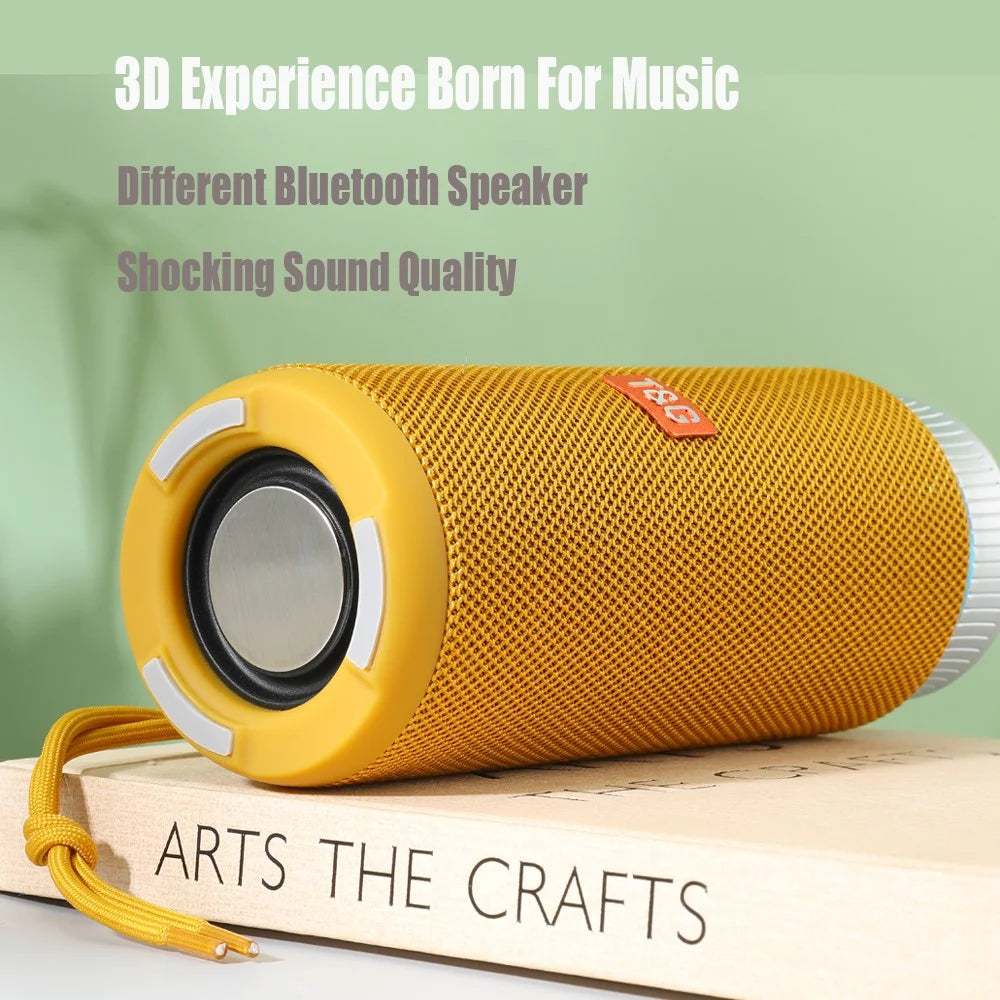 T&G TG326 Outdoor Bluetooth-compatible Speaker Portable Wireless Radio Speaker Sound Amp with Rotary Button Volume Control Support TF/U Disk (CE) - Yellow - 3