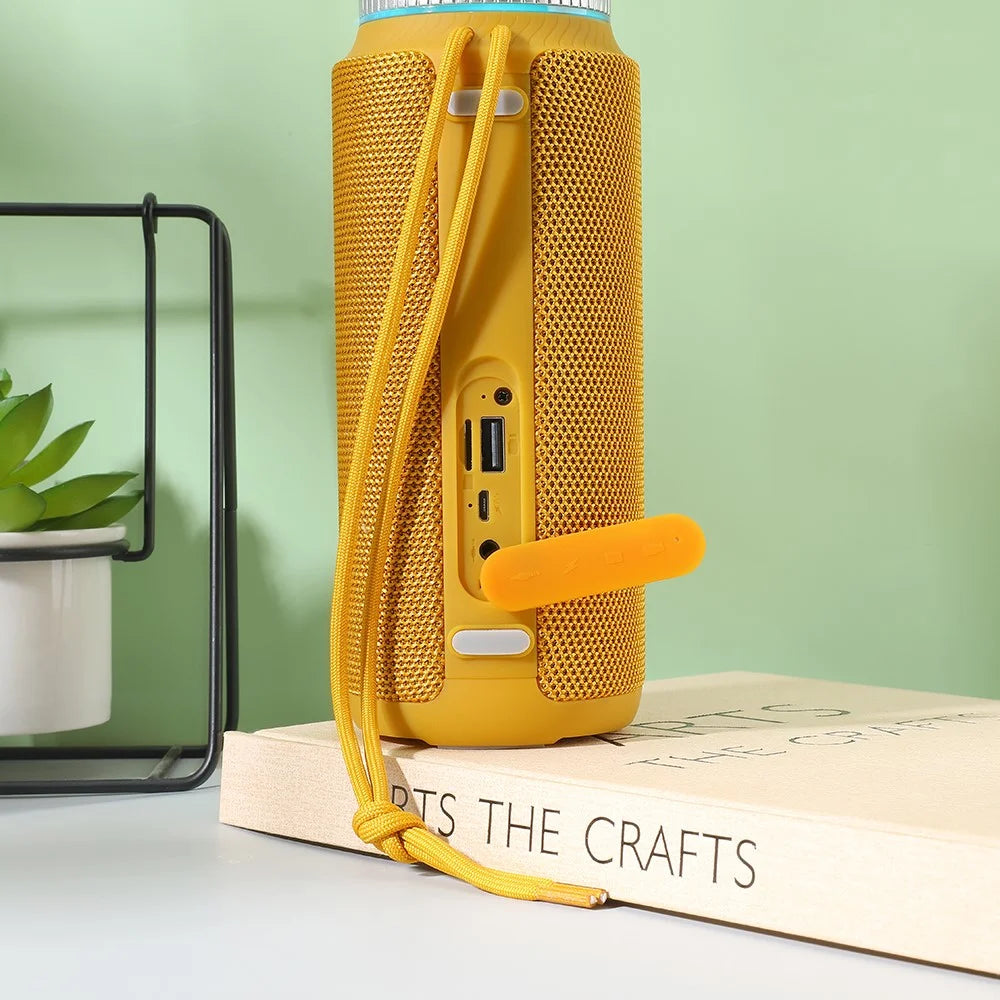 T&G TG326 Outdoor Bluetooth-compatible Speaker Portable Wireless Radio Speaker Sound Amp with Rotary Button Volume Control Support TF/U Disk (CE) - Yellow - 4