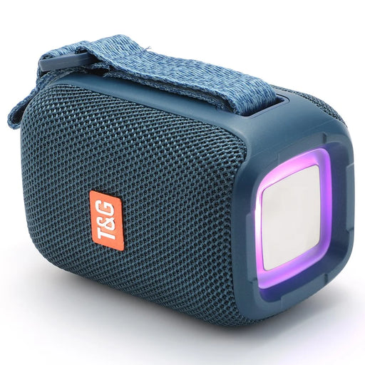 T&G TG339 Portable Bluetooth-compatible Speaker High Power Shockproof Subwoofer Speaker with RGB Light/Handle Support FM/TF (CE) - Blue - 1