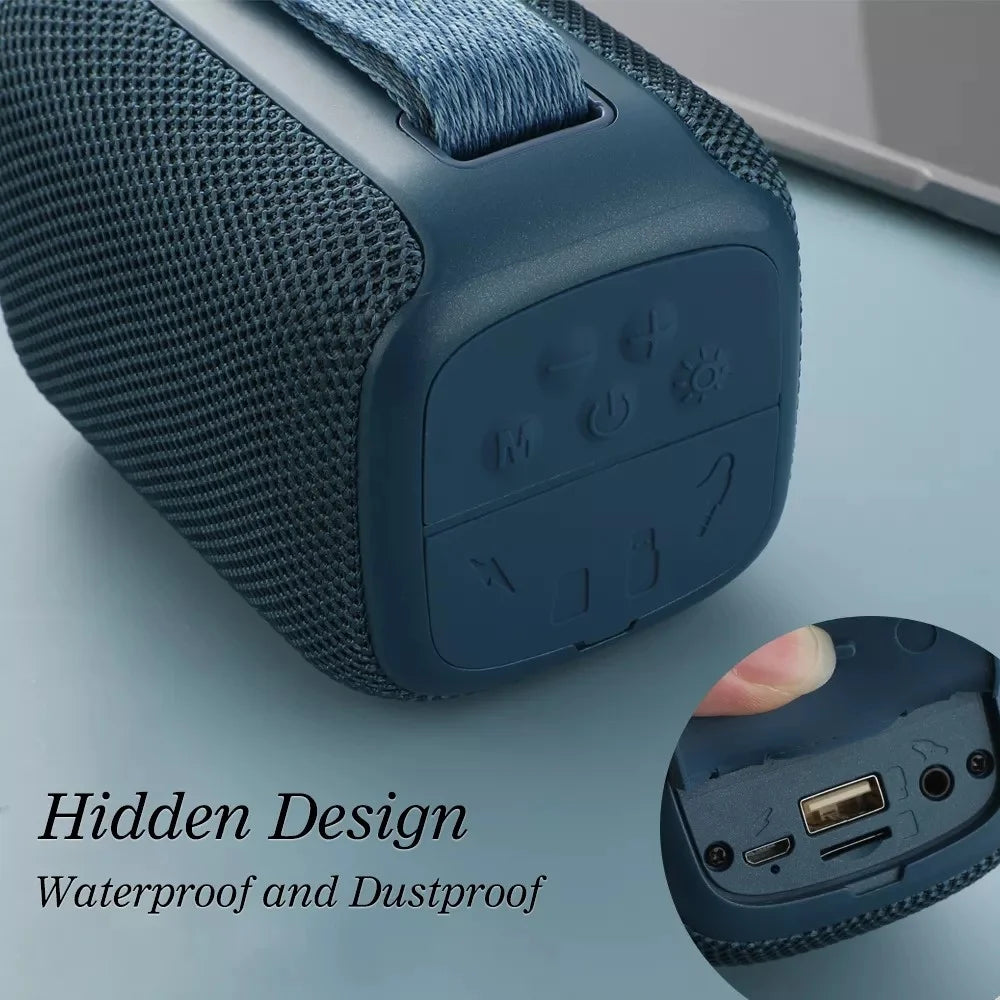 T&G TG339 Portable Bluetooth-compatible Speaker High Power Shockproof Subwoofer Speaker with RGB Light/Handle Support FM/TF (CE) - Blue - 3
