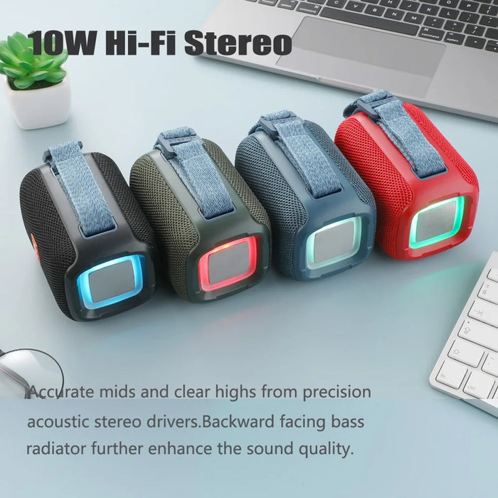 T&G TG339 Portable Bluetooth-compatible Speaker High Power Shockproof Subwoofer Speaker with RGB Light/Handle Support FM/TF (CE) - Blue - 6