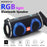 T&G TG642 RGB Light Bluetooth-compatible Speaker High Power Waterproof Wireless Speaker Support FM/TF Portable Subwoofer Speaker with Shoulder Strap for Laptops (CE) - Black - 2