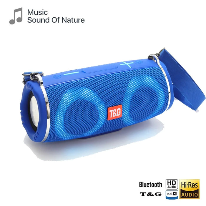 T&G TG642 RGB Light Bluetooth-compatible Speaker High Power Waterproof Wireless Speaker Support FM/TF Portable Subwoofer Speaker with Shoulder Strap for Laptops (CE) - Black - 4