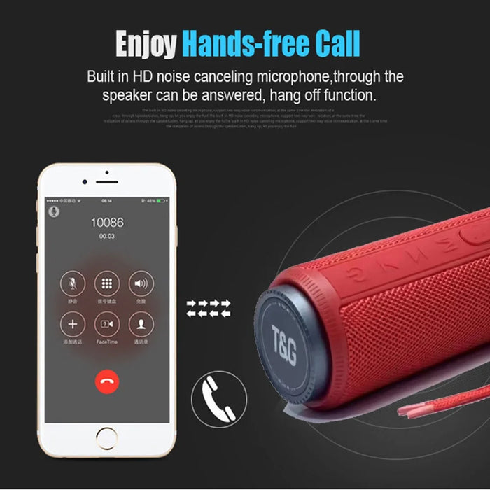 T&G TG332 Portable Speaker Waterproof High Power FM Speaker Box Plug and Play TF Card (CE) - Red - 3