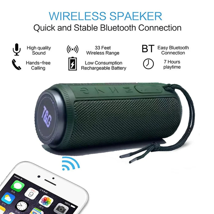 T&G TG332 Portable Speaker Waterproof High Power FM Speaker Box Plug and Play TF Card (CE) - Red - 7