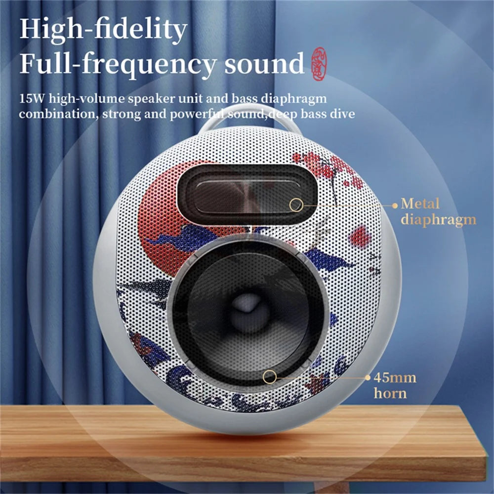 CYBORIS CYB-T201 Chinese Style Bluetooth-compatible Speaker IPX7 Waterproof Wireless Speaker Portable Sound Amplifier with FM Radio Function - 6