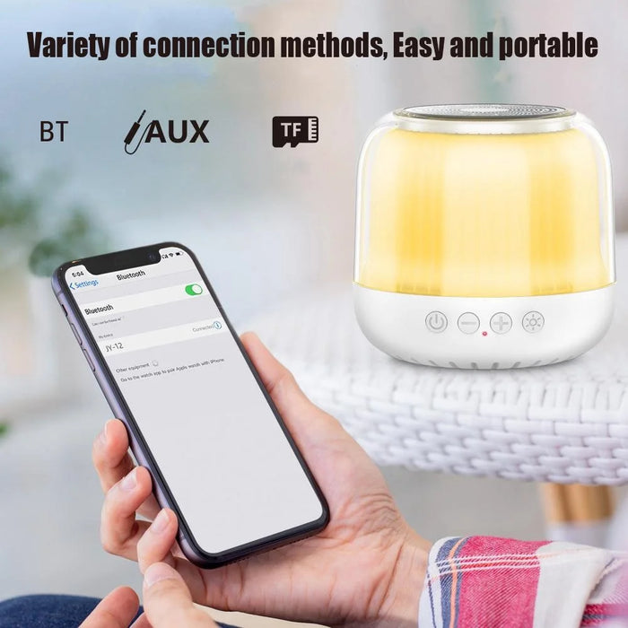JY12 Portable Mini Speaker with 360 Degrees Full-screen RGB LED Light Multi-Color Changing Wireless Bluetooth-compatible Subwoofer - White - 4