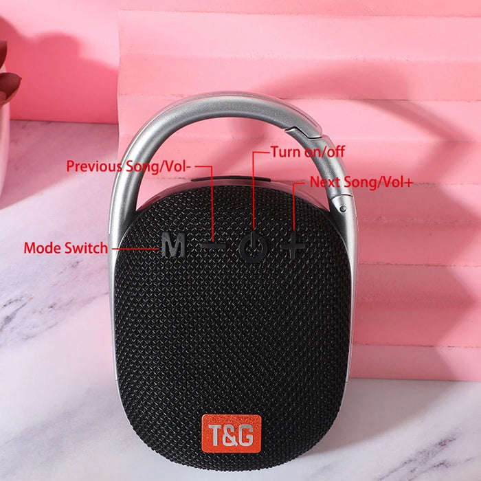 T&G TG321 TWS Portable Wireless Speakers Outdoor Mini Music Box LED Light Subwoofer Loudspeaker Support TF Card - Black - 7