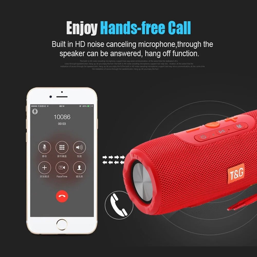 T&G TG341 TWS Soundbar Portable Bluetooth-compatible Speaker Wireless Car HiFi Sound System FM Radio Subwoofer - Blue - 4