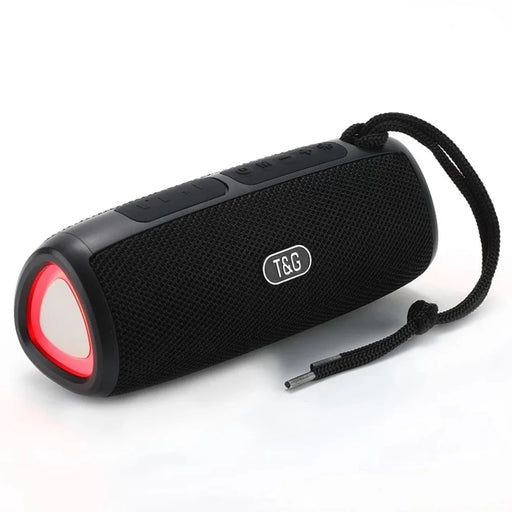T&G TG344 Portable Bluetooth-compatible Speaker with LED Light TWS Soundbar Wireless Hi-Fi Audio System Subwoofer - Black - 1