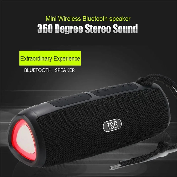 T&G TG344 Portable Bluetooth-compatible Speaker with LED Light TWS Soundbar Wireless Hi-Fi Audio System Subwoofer - Black - 3