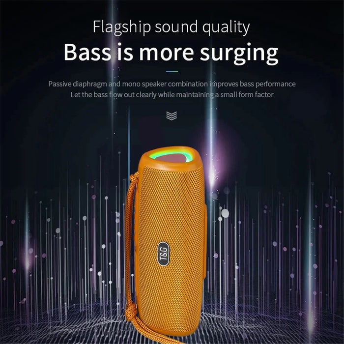 T&G TG344 Portable Bluetooth-compatible Speaker with LED Light TWS Soundbar Wireless Hi-Fi Audio System Subwoofer - Black - 5
